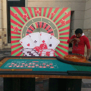 roulette table on rent, casino tables on rent, casino games on rent