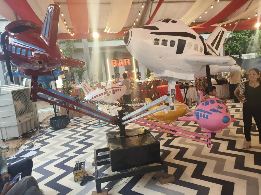Aeroplane Ride setup prepared for an event in Noida