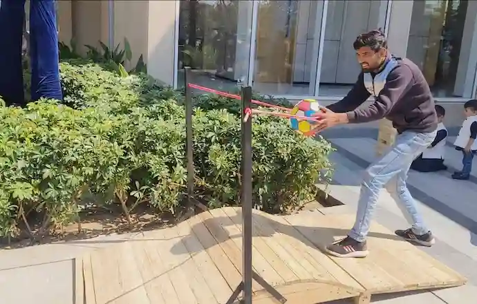 Slingshot party game arranged for a Noida celebration
