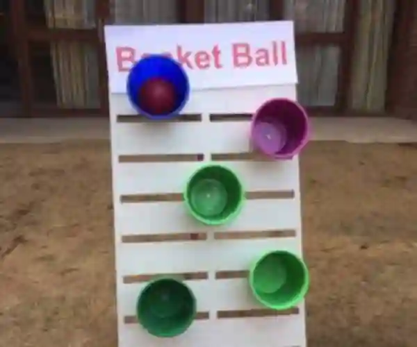Bucket ball target board ready for guests in Noida