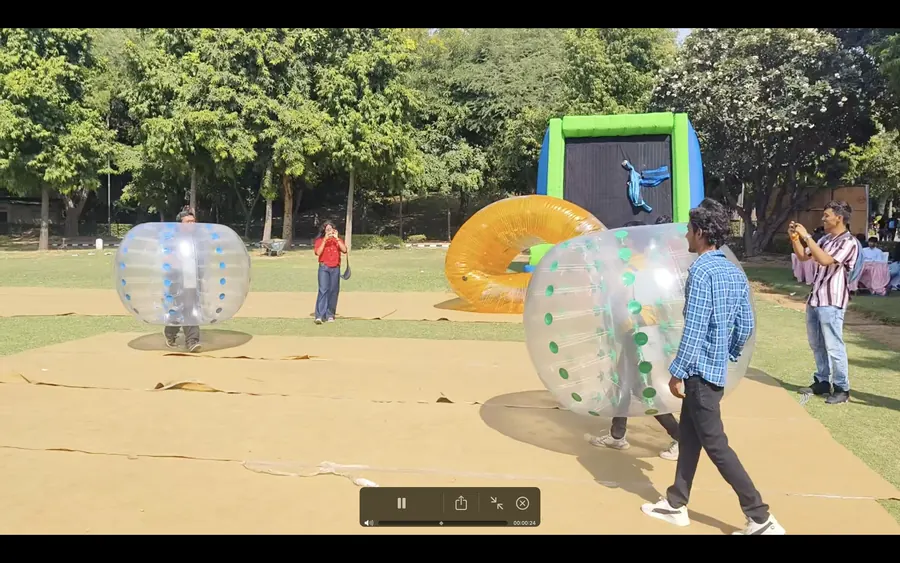 Body Zorbing setup prepared for an event in Lucknow