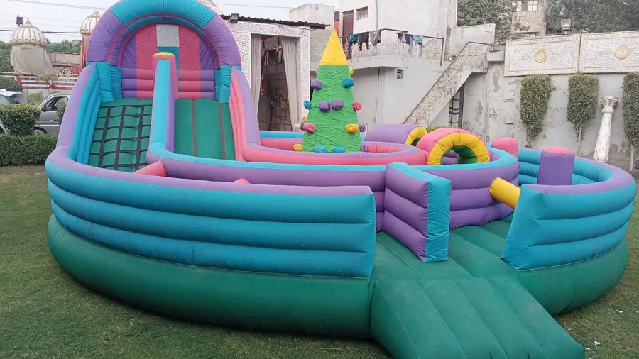 Close view of bouncy game arranged at a Delhi venue