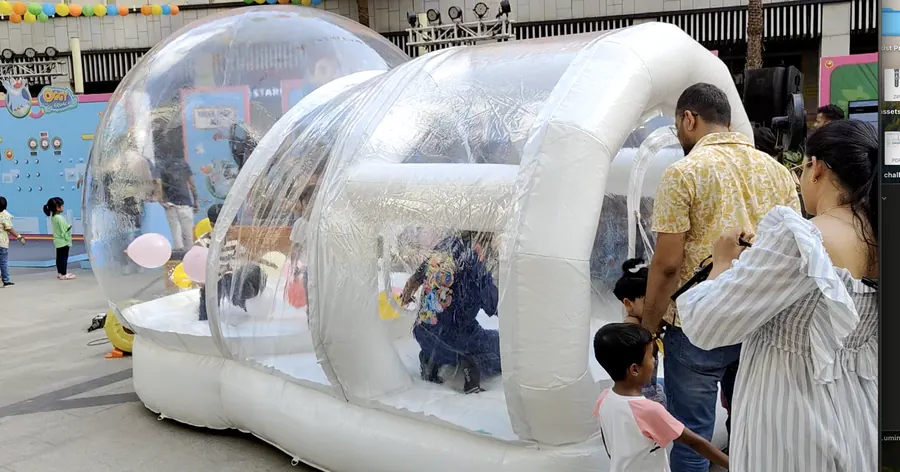 Bubble House setup prepared for an event in Noida