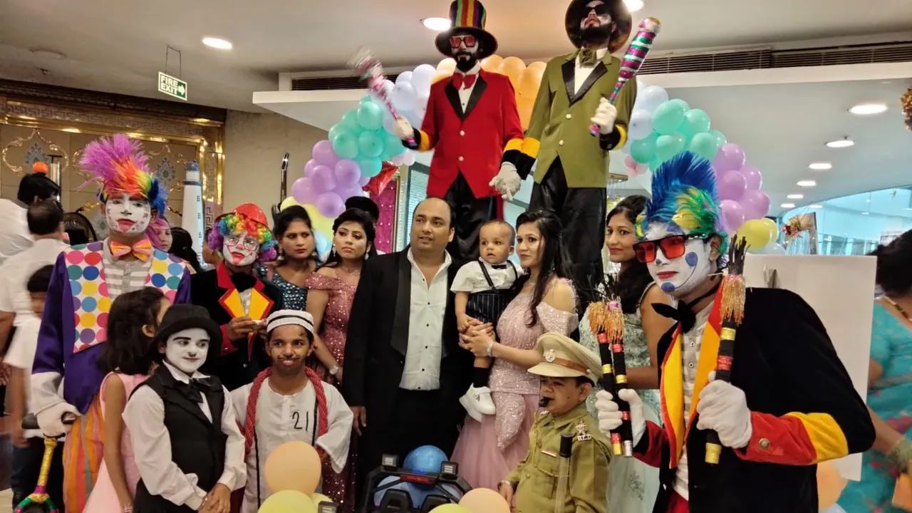 Charlie Chaplin artist setup for an event in Chandigarh