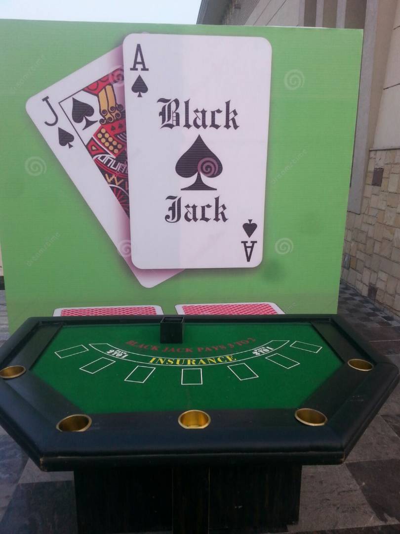 Blackjack casino table setup in Delhi event