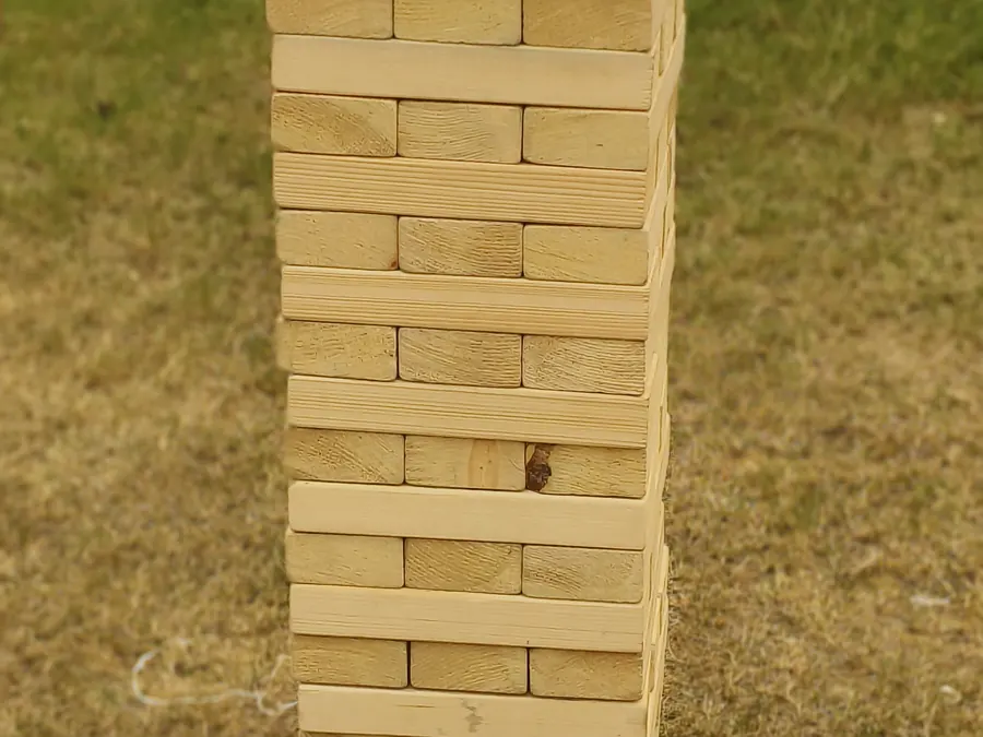 Giant Jenga game zone ready for guest engagement in Chandigarh