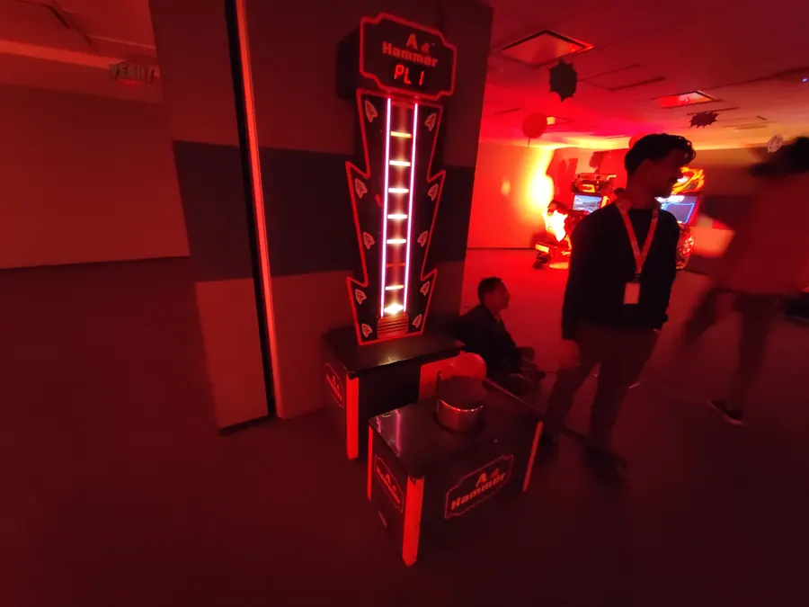 Close view of hammer arcade game arranged at a Chandigarh venue