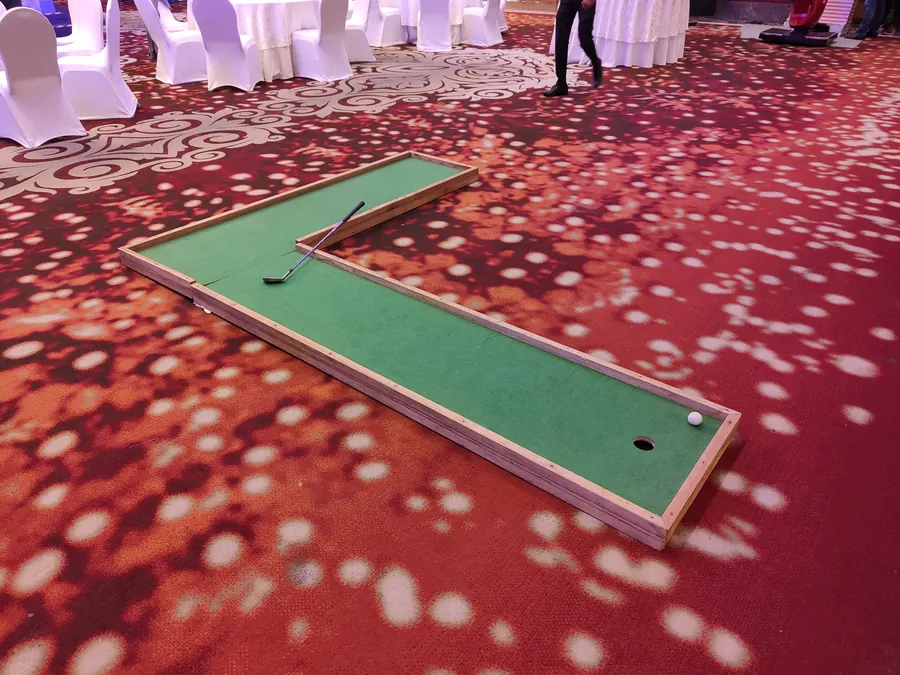 Page One Memories mini golf setup