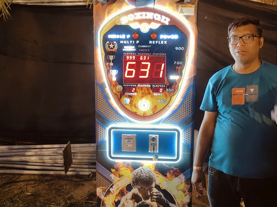 Close view of power punch arcade game arranged at a Chandigarh venue