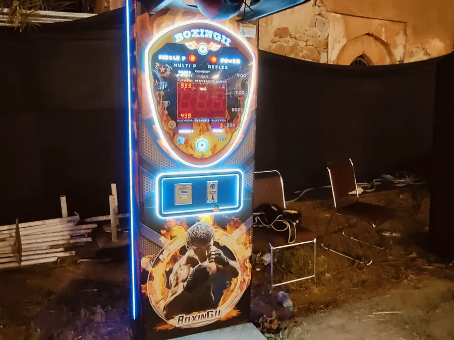 Event-ready power punch arcade game setup by Page One Memories in Chandigarh