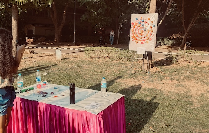 Balloon target board ready for guests in Lucknow