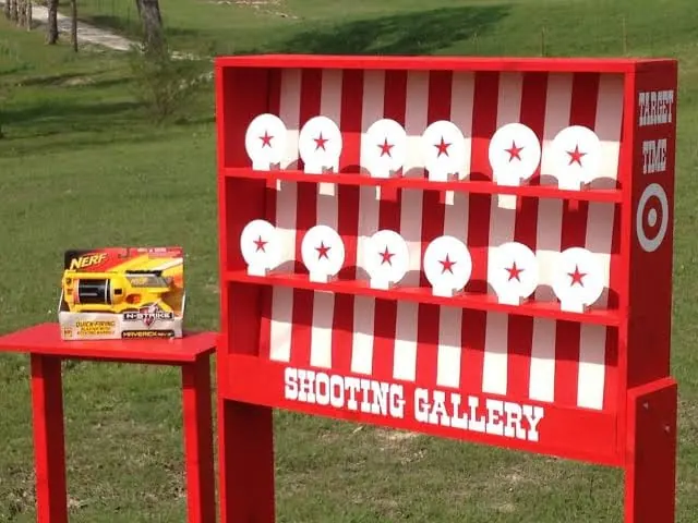Shooting gallery game counter at an event