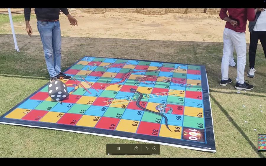 Giant dice and snake ladder event game