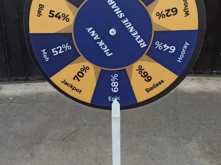 Colourful spin wheel prepared for an event