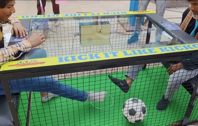 Close view of subsoccer game arranged at a Chandigarh venue
