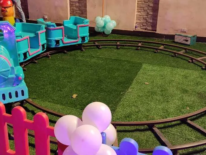 Close view of train ride arranged at a Chandigarh venue