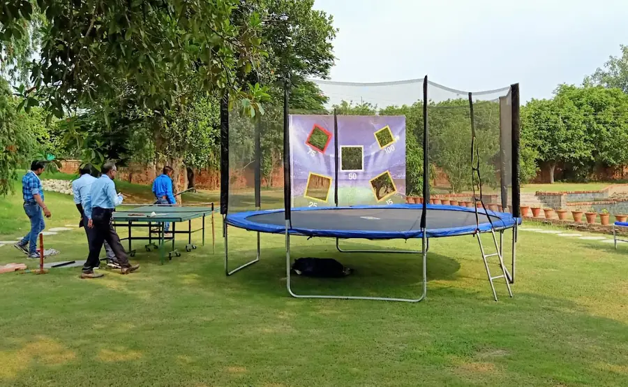Enclosed trampoline event setup in Mumbai