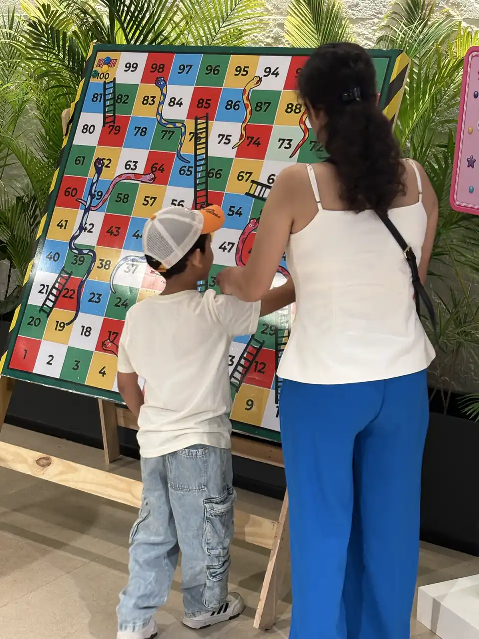 Wooden Snake and Ladder wooden game setup for events in Noida
